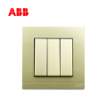 ABB开关插座由悦系列三位单控按钮开关 10A, 珍珠金